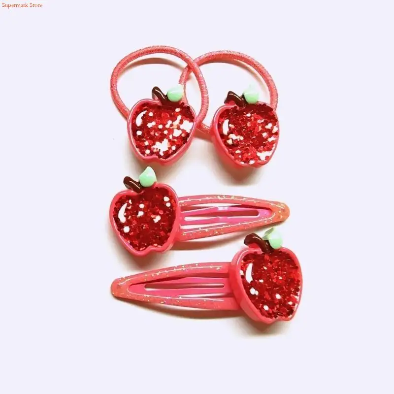 Q5WE Fun Hair Tie Watermelon Sequined Hair Clip Party Headpiece Fruit Hair Tie for Music Festivals Photo Booth Props