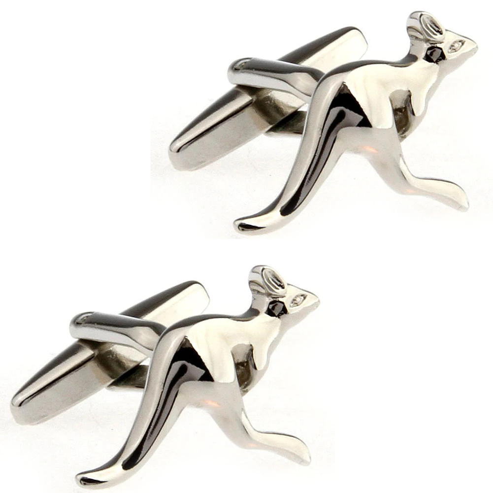 Animal Cufflinks 27 Designs Men Cuff Links Horse Kangaroo Frog Penguin Pig Octopus Elephant Dog Bee Deer Fish Camel Beetle Gecko - view 3