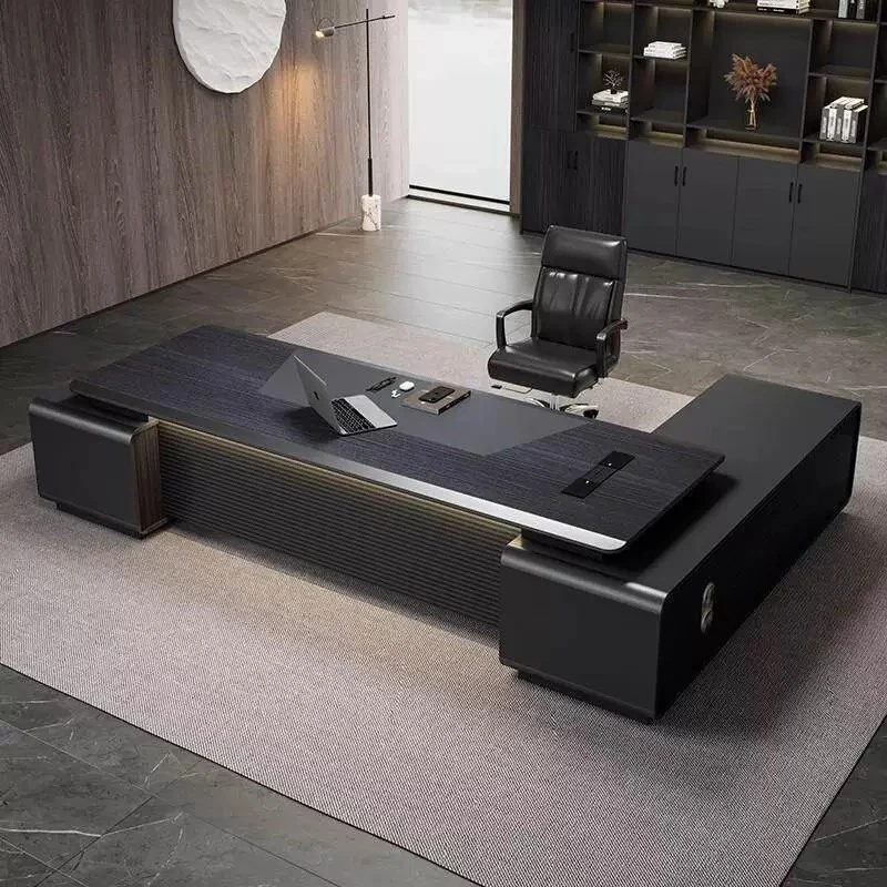 Upgrade Decoration Office Desk Aesthetic Work Wood Wooden Standing Office Table Workstations Storage Mesa Escritorio Furniture