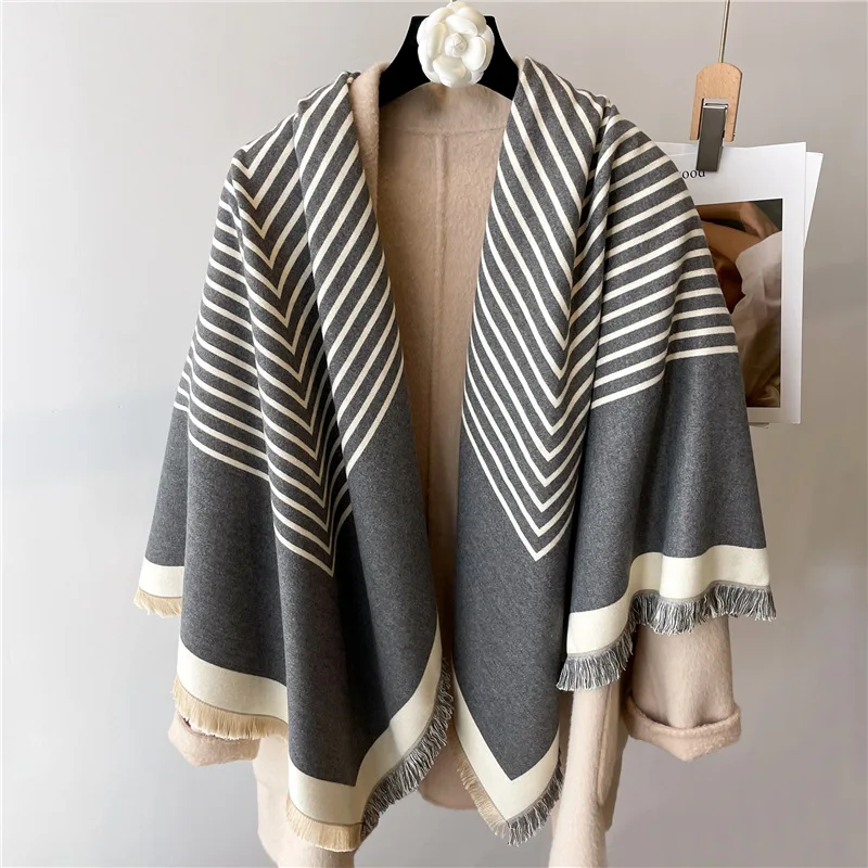 2024 Female Luxury Scarf Winter Warm Intensification Shawl Women Cashmere Imitation Scarves Wraps Hijab Bufandas Panuelos Muslim