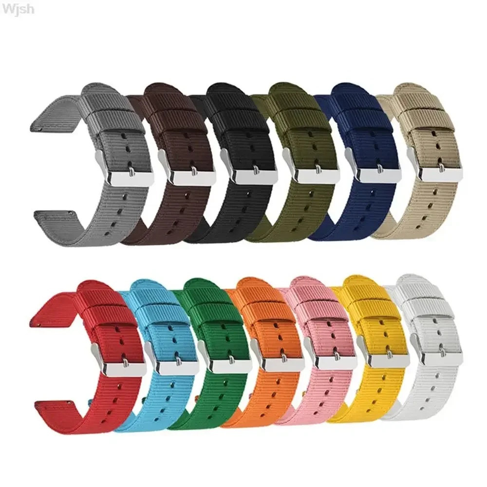 Nylon Watch Band 18mm 20mm 22mm 24mm Quick release Canvas Watch Strap Wristband Sports fit huawei samsung For Watch Accessorie
