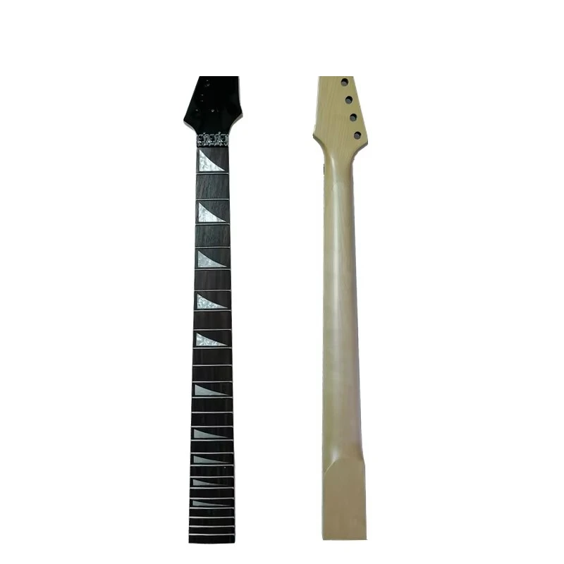 24 Frets Black Headstock Maple Electric Guitar Neck Rosewood Fingerboard Glossy Paint Accessories Parts