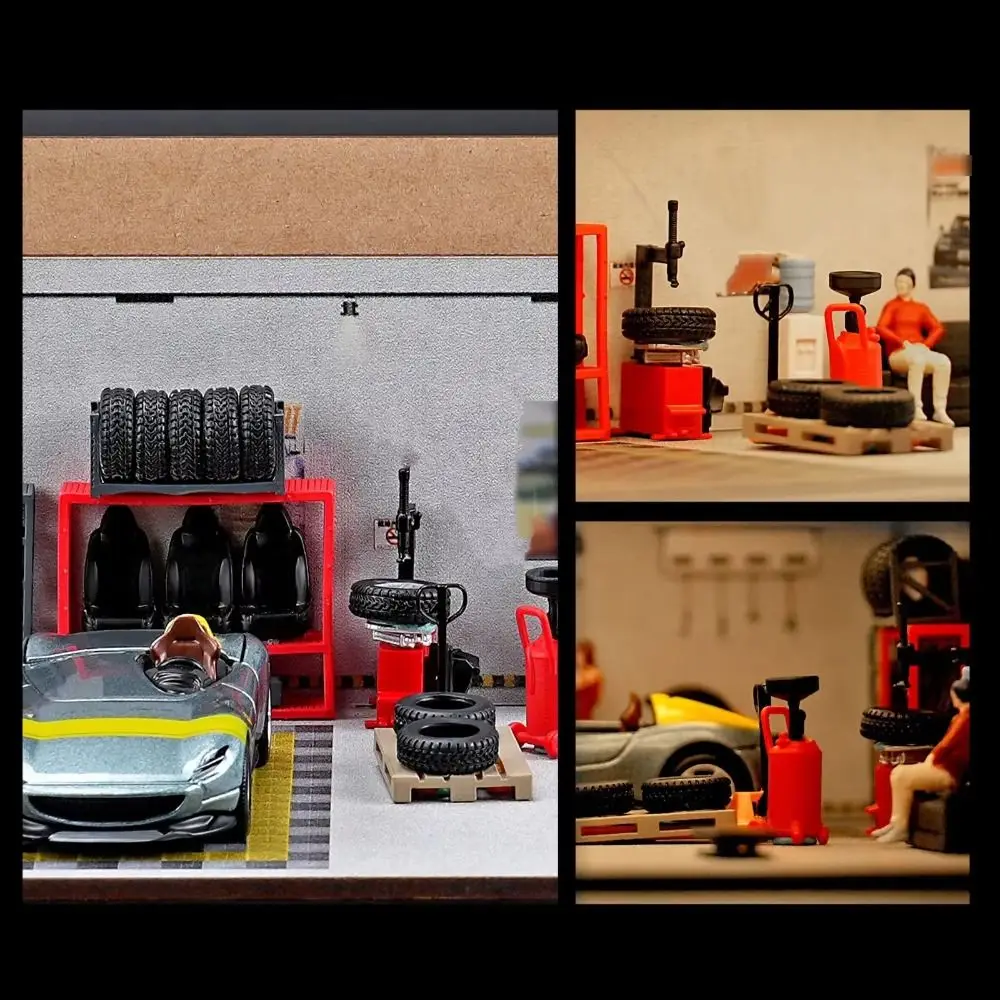 1/64 Scale Car Repair Tools Model Miniature Scene Model Assembly Simulation Car Repair Tools Display Backdrop Resin