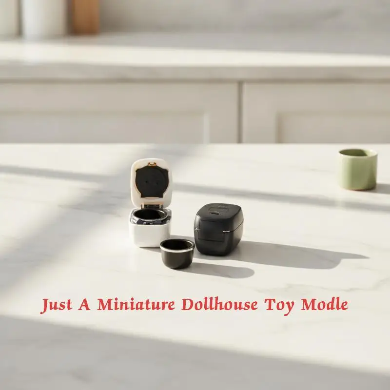 Lifelike Mini Rice Cooker Ornament Dollhouse Kitchen Model for DIY Miniature House Decoration Hobby Collection Creative Gift