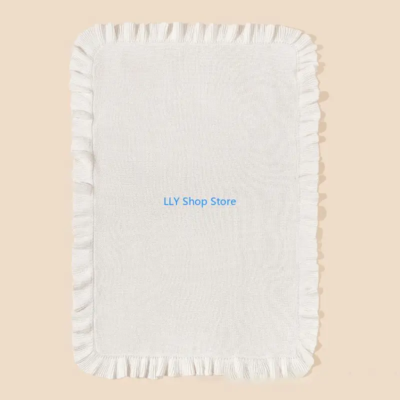 

T8UD осенне-зимнее одеяло для новорожденных, хлопковое вязаное пеленальное одеяло с рюшами, детское спальное одеяло, чехол для