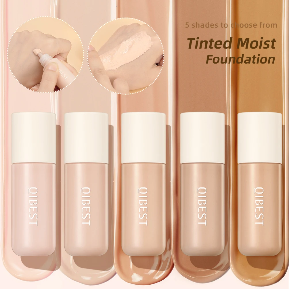 QIBEST Liquid Foundation Waterproof Makeup Face Primer Cream Base Concealer Contour High Coverage Poreless Lightweight Brighten