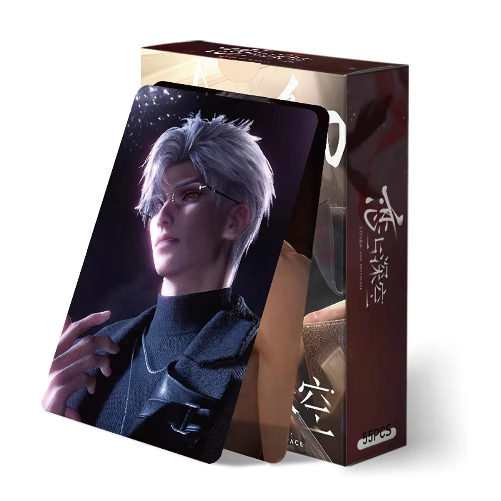 

50pcs Game Love And Deepspace Laser Lomo Card Sylus Zayne Xavier Rafayel Game Characters 3 Inches Photo Cards Fans Gift