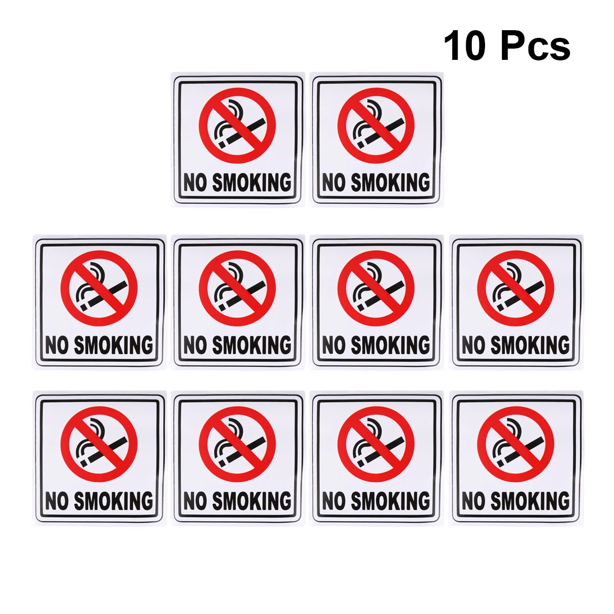 10pcs 14X14Cm No Smoking Sticker Waterproof Sun Resistant Pet Car Bumper Sticker For Auto Body Smooth Surfaces Traffic Safety
