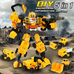 5 IN 1 Construction Vehicle Transforming Robot, the Dream Gift for Boys, DIY Detachable Toy, Perfect Birthday and Christmas Gift