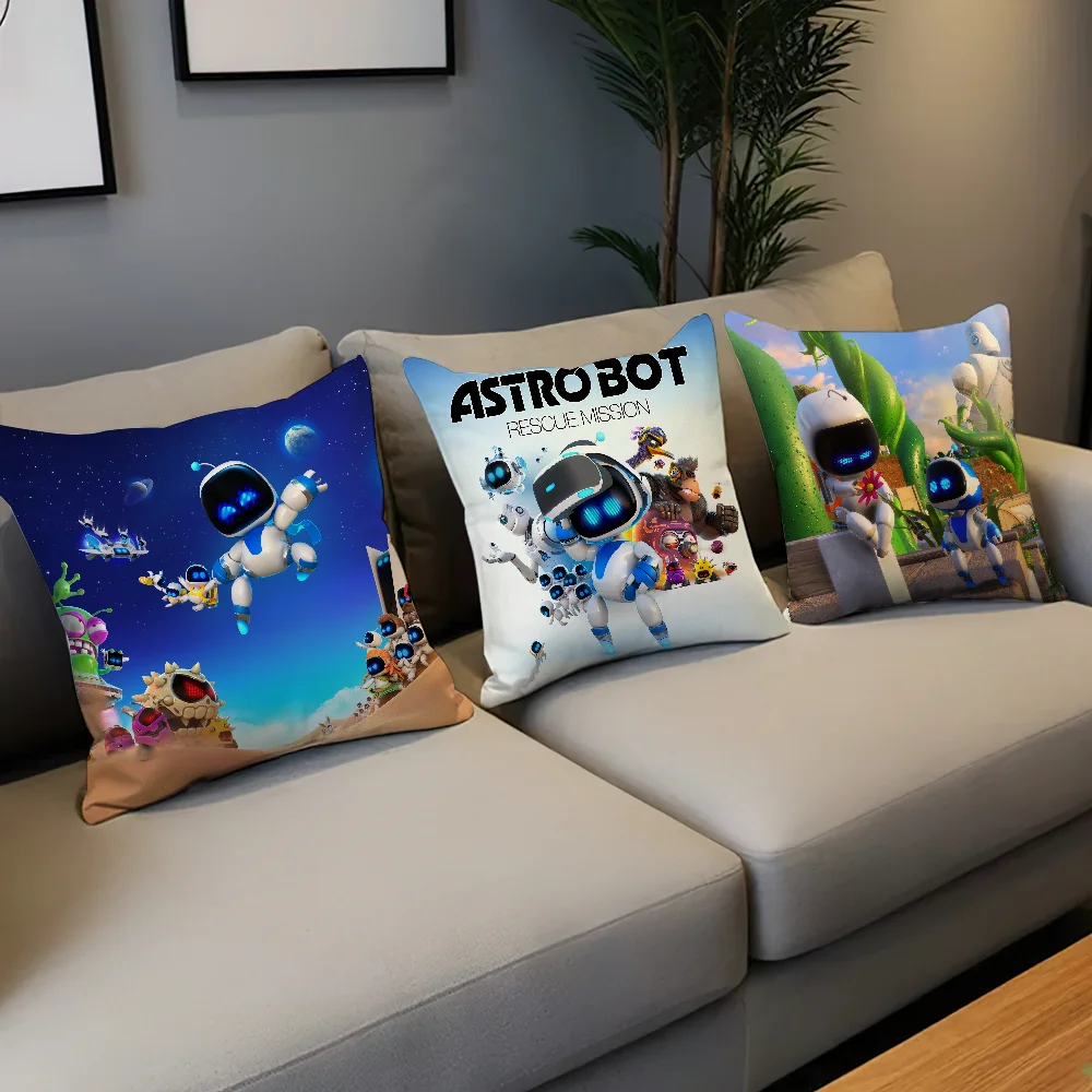 Game A-Astro Bot Pillow Case Living Room Sofa Super Cute Sofa Decorative Home Double-sided Printing Short Plush Cushion Cover