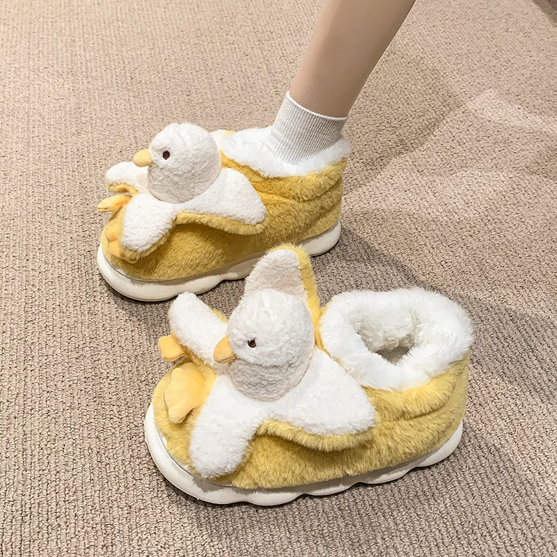 

Cute Cotton Slippers Women's Winter Bag and 2025 New Style Home Indoor Thick-soled Furry Warm Fleece Cotton Shoes for Women