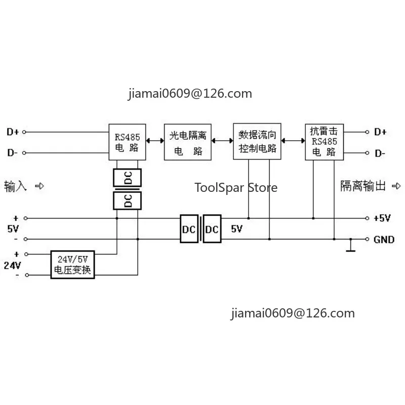 BH‑485G RS485 Optical Isolation Protector RS485 Communication Port Optoelectronic Isolation Module