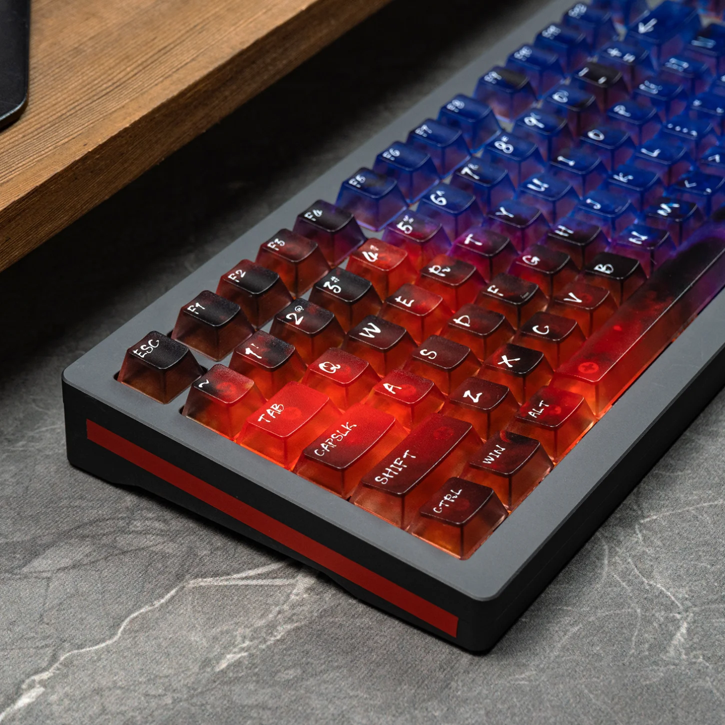 

119 Key Gradient Keycap PC Cherry Translucent Keyboard Keychain Compatible with 60/64/84/98/108 Gaming Mechanical Keyboard