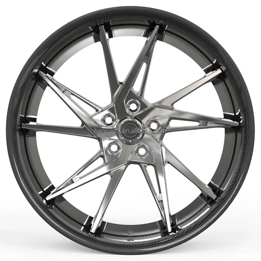 2 3 piece wheels carbon fiber rims 18 19 20 inch deep dish concave big lip 5X114.3 5X112 for racing cars