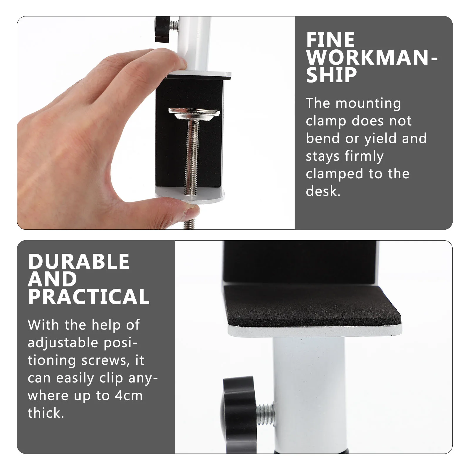 

Adjustable Table Mount Clamp 4Cm Thick Strong Metal Desk Clamp Holder For Microphone Office Durable Table Mount