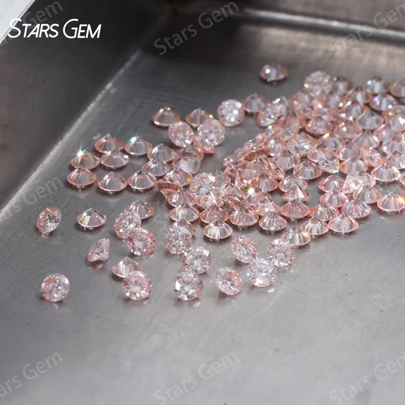 Melee Small Diamond 0.8mm to 3mm Round Brilliant Cut HPHT VS Lab Grown Diamond Vivid Pink Color Loose Gemstone = Jewelry Making