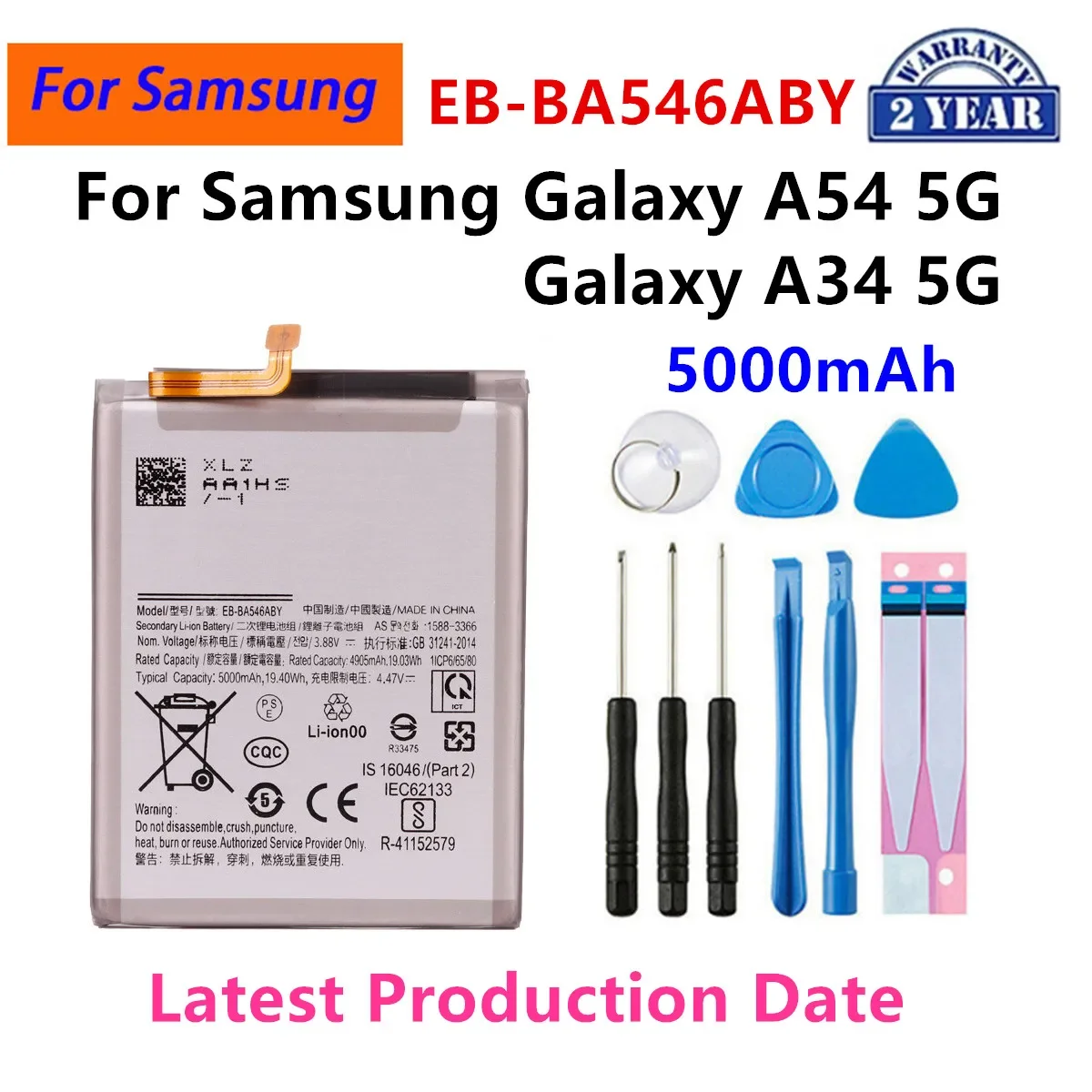 EB-BA336ABY EB-BA166ABY EB-BA546ABY Battery For Samsung Galaxy A33 A53 A25 A13 5G /A15 A16 A24 4G 5G / A42 A72 A32 A54 A35 5G image 6