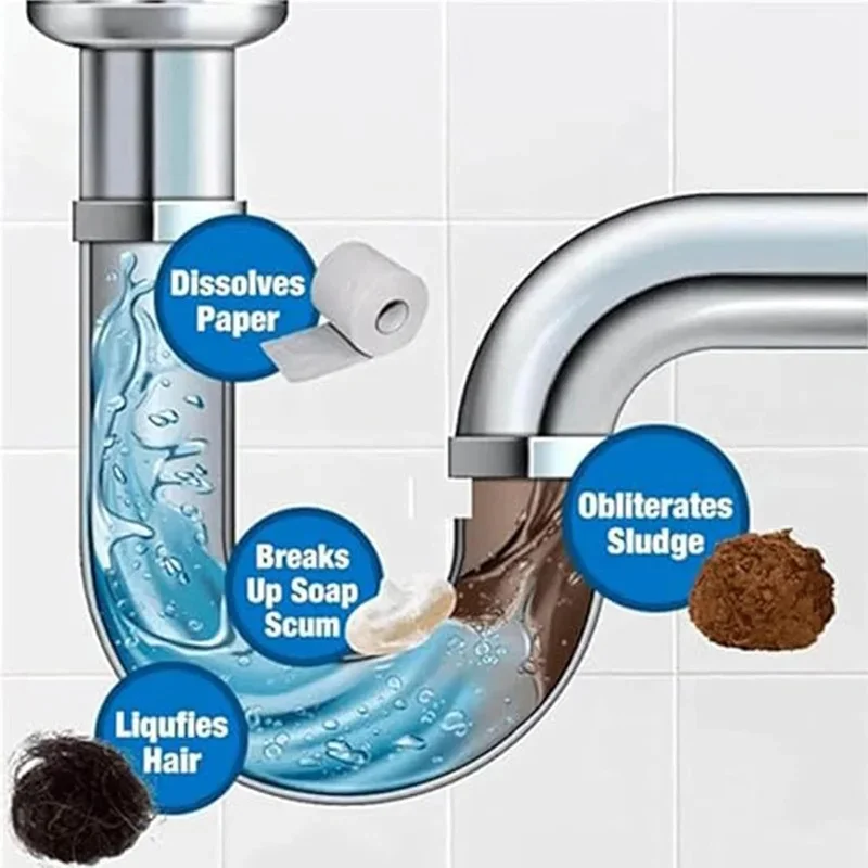 110g Powerful Kitchen Pipe Dredging Agent Toilet Sink Drain Cleaner Deodorant Sewer Fast Foaming Kitchen Pipes Cleaning Tools view 3