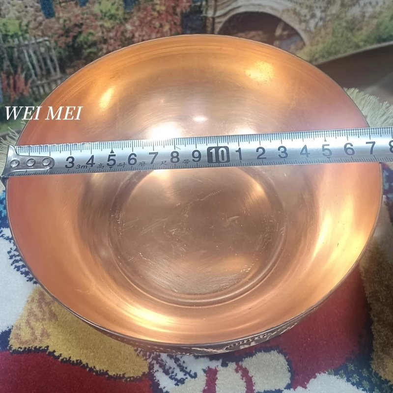 Unique Pattern Random Vintage Copper Handcrafted Fruit Plate,Multi-Functional Shape Tray Home Cheese Food Plate,Table Tableware