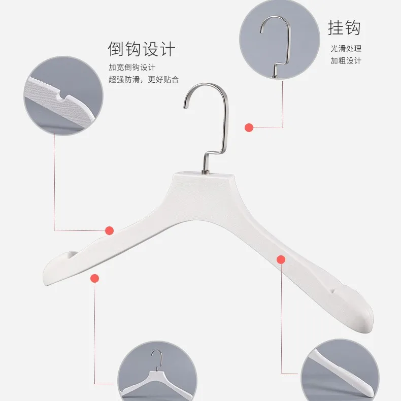 Wholesale Plastic Hangers for Clothing Stores | White Brushed Non-Slip Non-Marking   Women's & Kids' Apparel