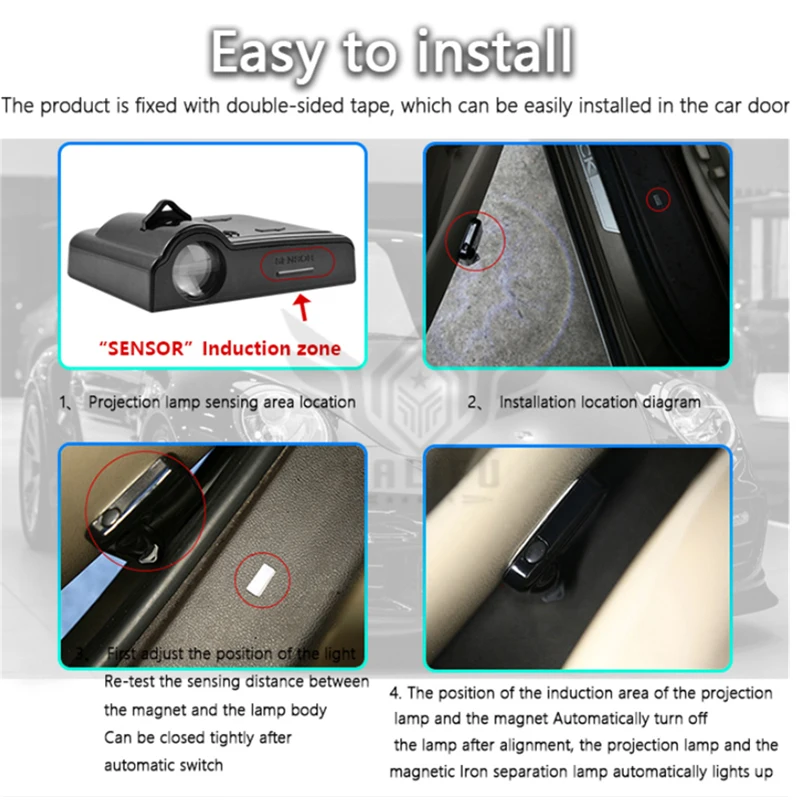 Luces Led de bienvenida para puerta de coche, proyector láser de decoración, 1 piezas, para Ford ST LINE Fiesta EcoSport Escort mk3 mk4 mk5 mk7