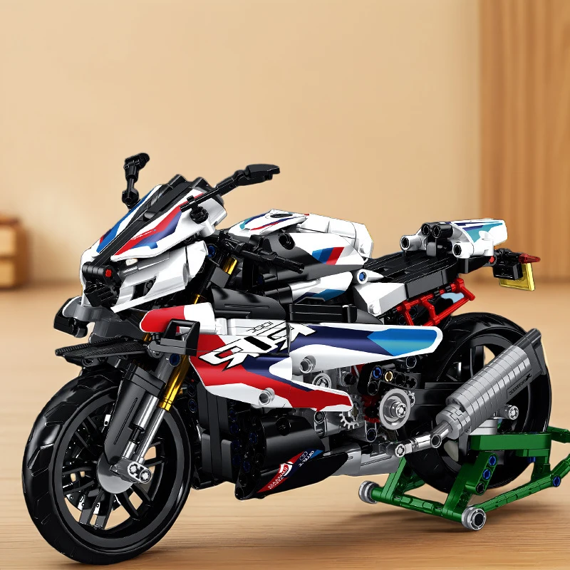 MOC 912 قطعة مدينة التقنية سوبر دراجة نارية سباق الدراجات النارية نموذج بنة قاطرة ألعاب مكعبات للأطفال الأولاد الهدايا #6