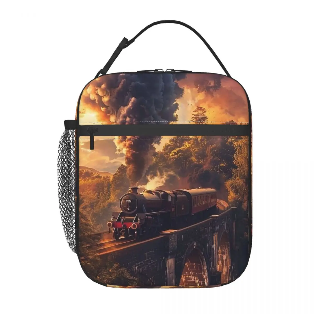 

Beautiful Scenery Along The Train Route Insulated Lunch Bag for Women Children Portable Food Boxes Thermal Lunch Box Tote