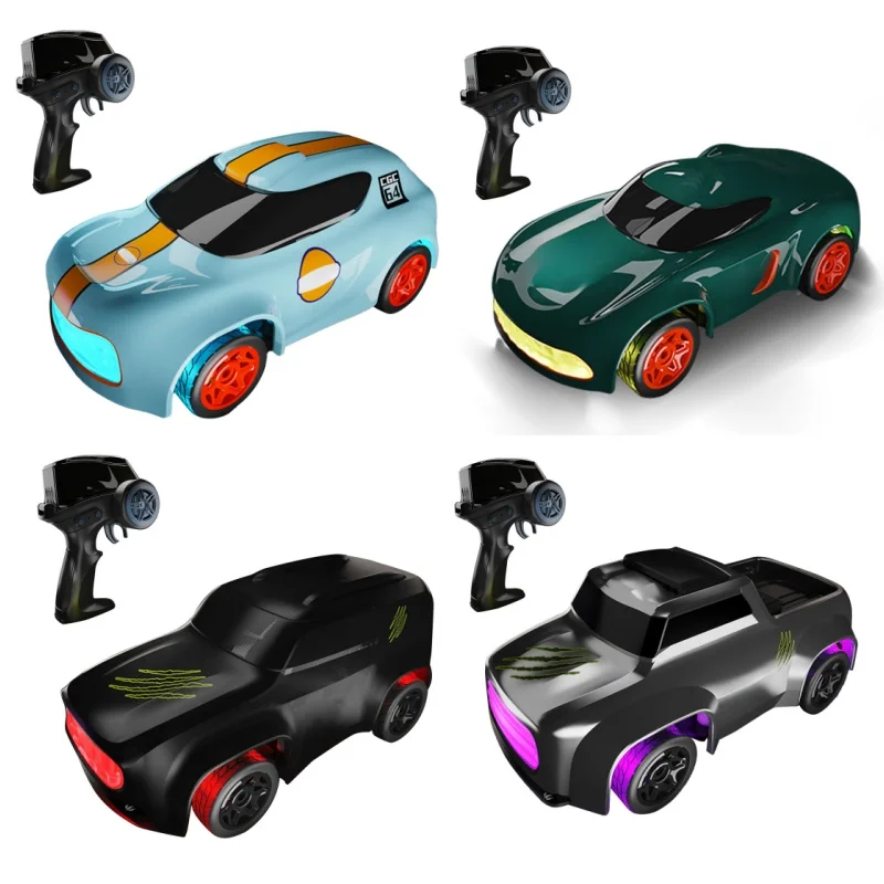 

Gift MINI High Speed Desktop RC Drift Car 1/64 Q197 2.4Ghz Remote Control Vehicle Four Wheel Drive Car Model RTR Colorful Lights