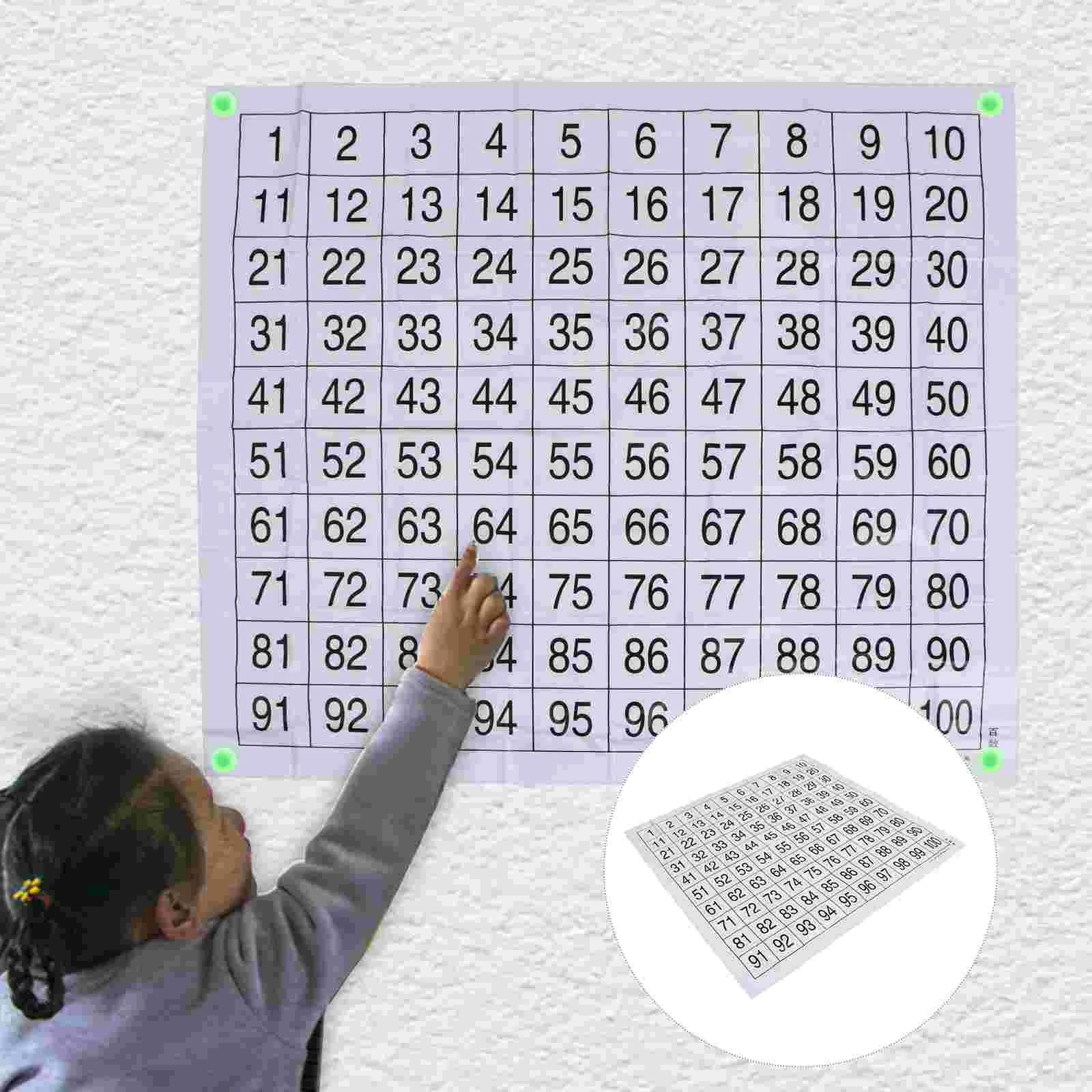 Hundreds Table Preschool Posters Numbers Chart Children Home Wall Kids Learning Educational Toys