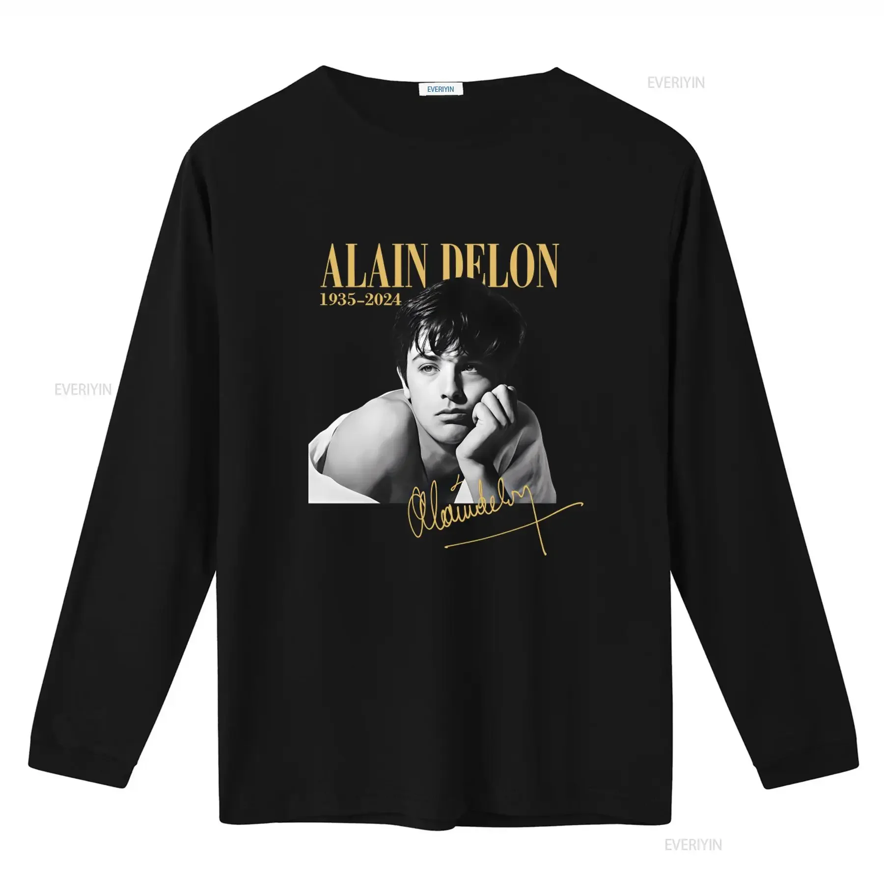 New Alain Delon 1935 2024 Tribute T Shirt for Fans S 5XL Classic Portrait Print Design NW02_185 vintage Washed Soft streetwear