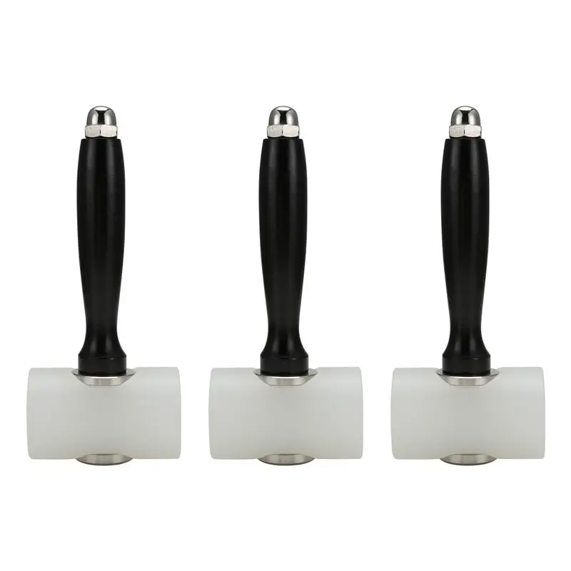 

Молоток для работы с кожей A24F, нейлоновый молоток с деревянной ручкой для тиснения, перфорации и перкуссионной обработки кожи, набор из 3 предметов