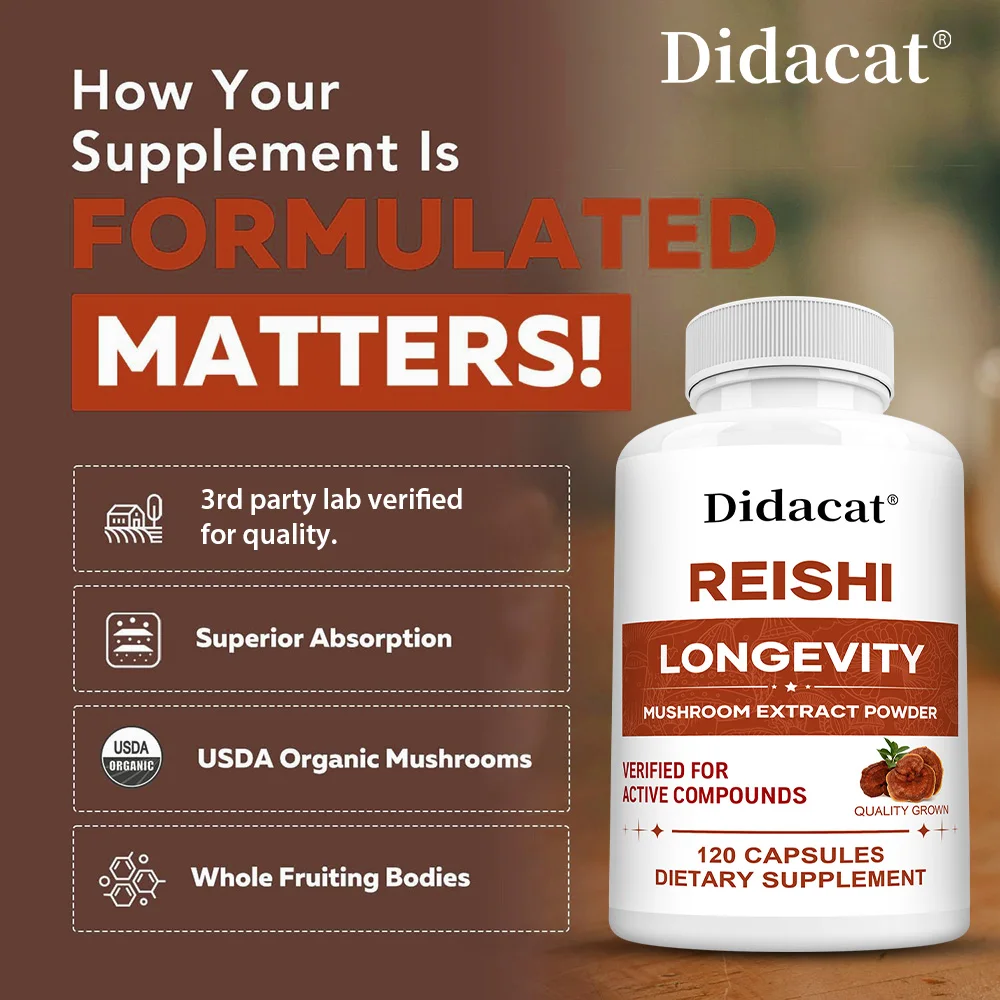 كبسولات مستخلص ريشي - تعزز الطاقة والقدرة على التحمل، وتعزز الذاكرة والتركيز، وتحسين النوم وتخفيف التوتر #5