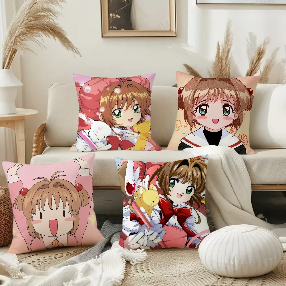 

Аниме Cardcaptor Сакура наволочка квадратная двусторонняя печать короткая плюшевая наволочка для дивана спальня прикроватная подушка
