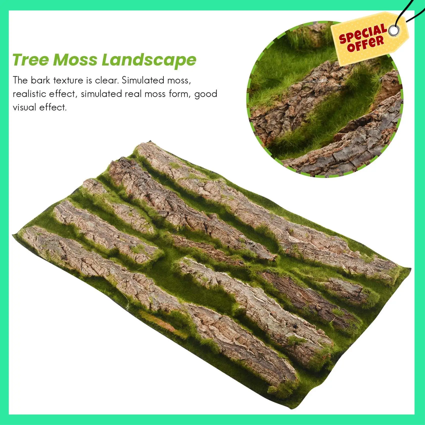 -A14E 人工樹皮装飾本物の乾燥松の樹皮人工苔付き DIY フェスティバルホームパーティー壁装飾用