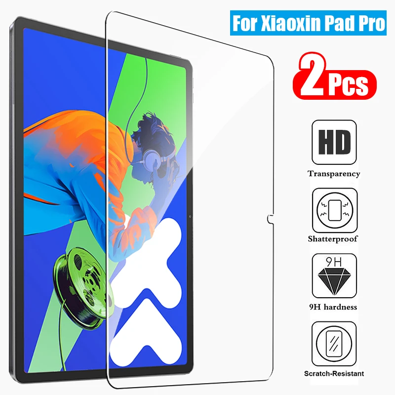 Protetor de tela de vidro temperado, 2 peças, para lenovo xiaoxin pad pro 12.7 2025 xiaoxin pad 11