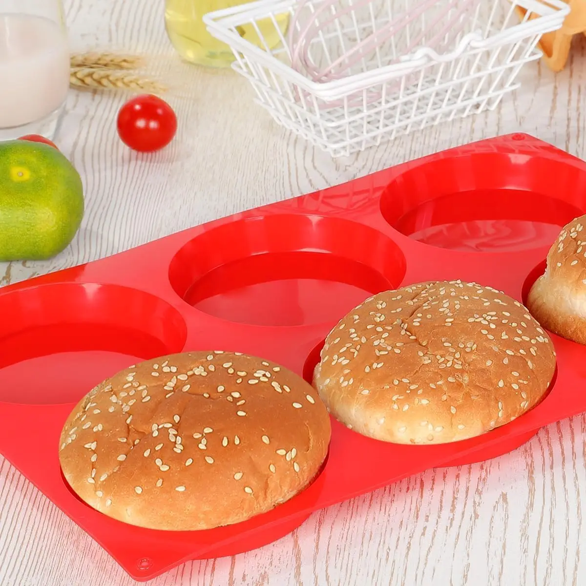 Muffin Top Pan, Silicone Egg Molds for Breakfast Sandwiches 3 Inch Round Silicone Egg Pan for Baking English muffins, Whoopie Pi