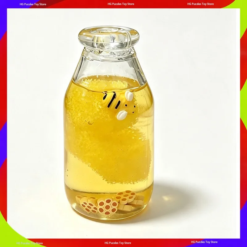 Honey Pinch Toy Bee Honeycomb Bottle Squeeze Fidget Toy Stress Relief Ornament Collectible Souvenir Present Table Display Gift