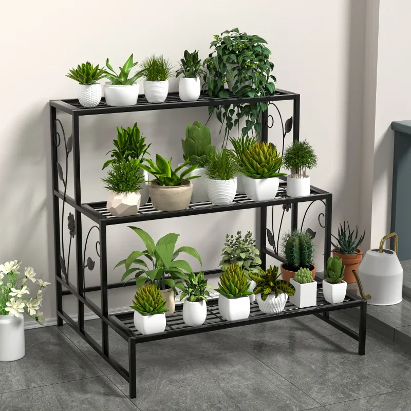 

Stable Wrought iron flower rack Balcony shelf Flower pot rack Living room Multi-layer plant storage