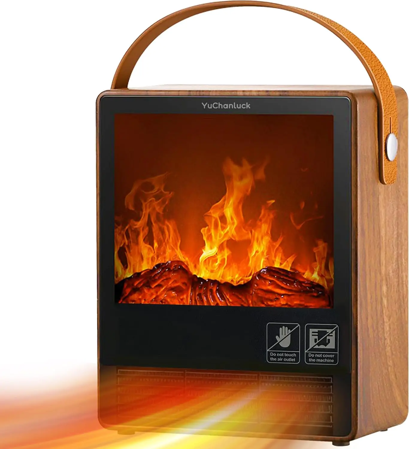 

Portable 1500W Electric Fireplace Heater with Realistic 3D Flame Effect, Safe Mini Space Heater for Indoor Use