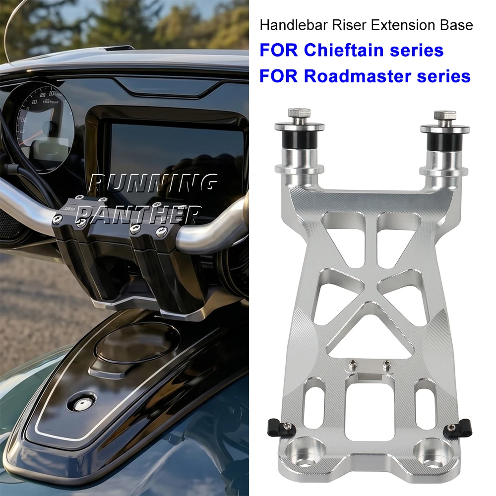 For Indian Chieftain PowerPlus 2025+ Motorcycle Handlebar Heightening Riser Base CNC Black Handle Bar Elevate Mount Adapter Set