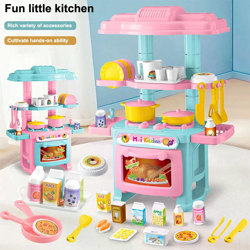 Miniature Kitchen Toy Kit Simulated Cooking Food Counter Play Toy Dollhouse Games Set Accessories Children Birthday Gift #2