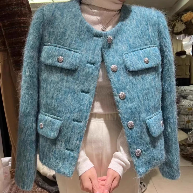 2025 Winter New Down Korean Jacket Fashion Temperament High Sense Warm Plush Woolen Jacket Women's High Street Leisure Coat