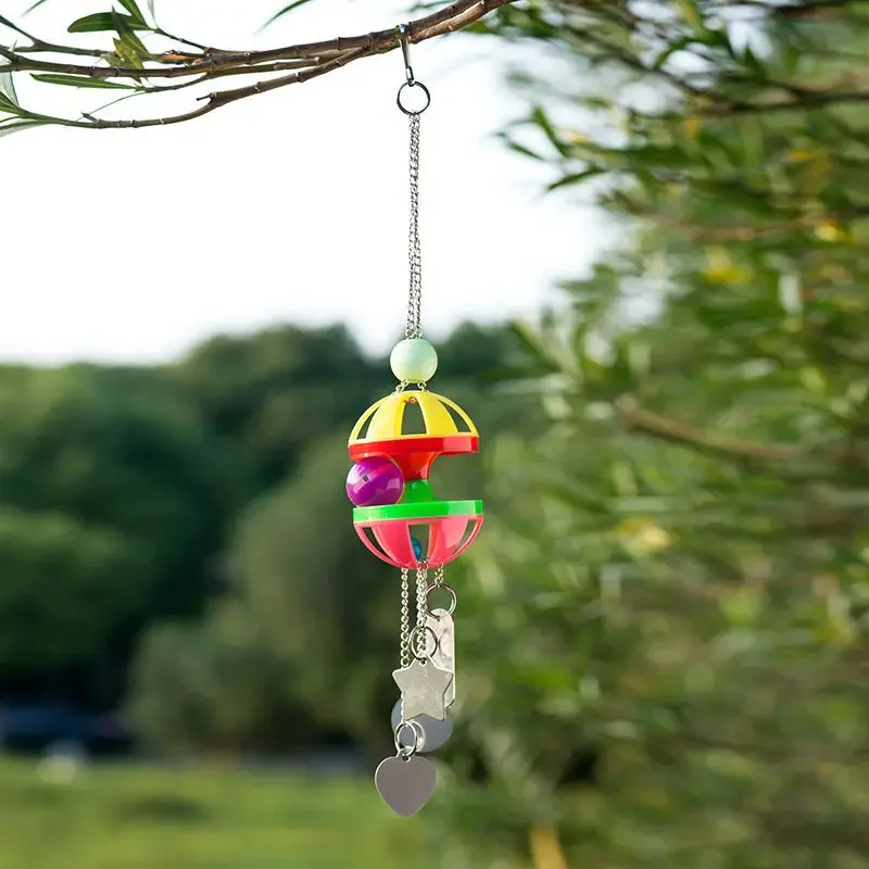 Parrot Toys Bird Keeping Stainless Steel Spoons Biting Pendants Puzzle Climbing Cage Display Rack Hanging Large Small Big Ball