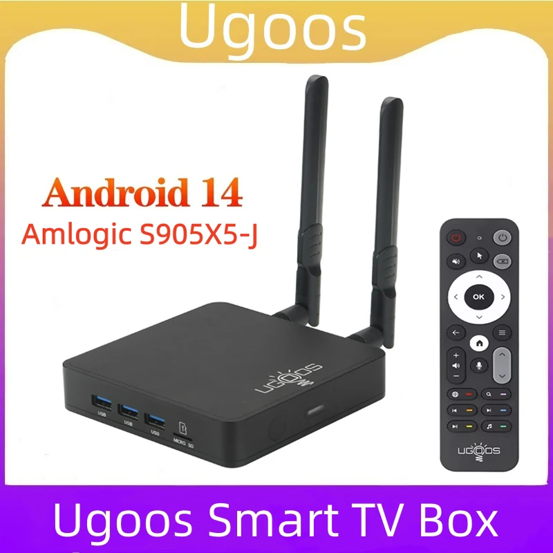 Смарт ТВ-приставка Ugoos AM9 PRO 2026 на Android 14, Amlogic S905x5-J, LPDDR5 4 ГБ, 64 ГБ, WiFi 6, BT5.3, 1000M LAN, 4K медиаплеер