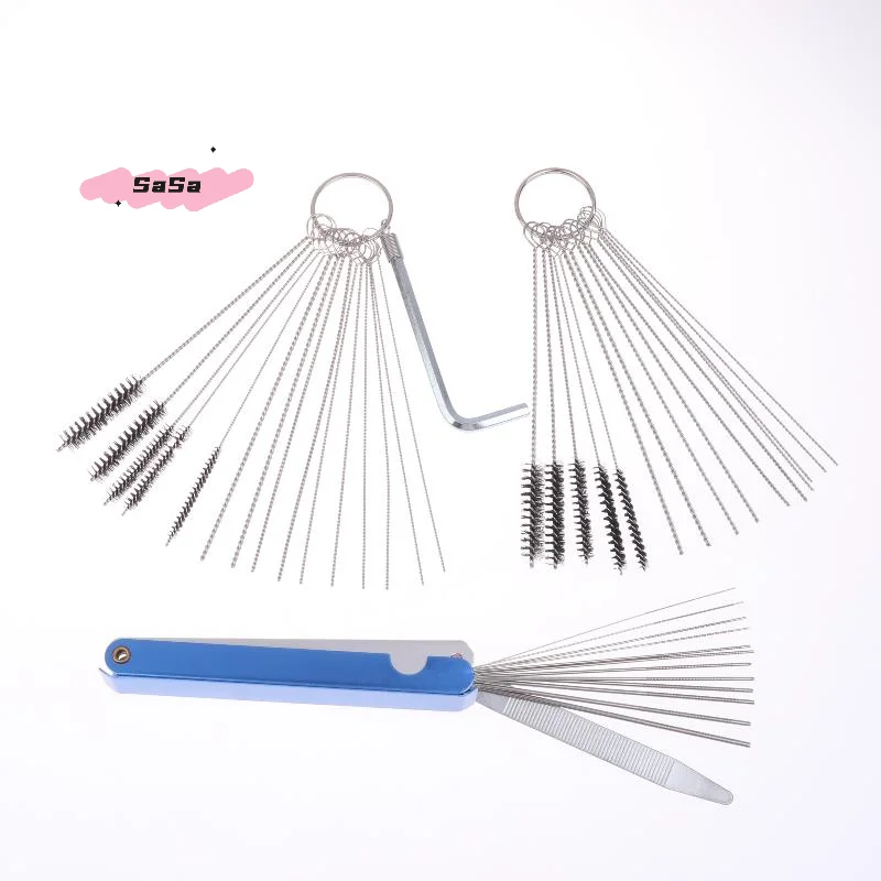 مجموعة أدوات تنظيف المكربن - فرش إبر إزالة الأوساخ الكربونية لصيانة المنشار الكربوني للدراجات النارية ATV