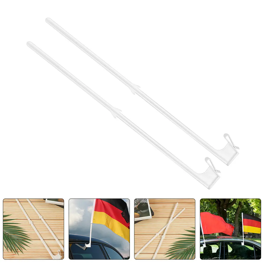 20pcs Car Flagpole Holder Clips for Vehicle Flag Poles – Windproof Plastic Flag Mounts for National Warning Flags