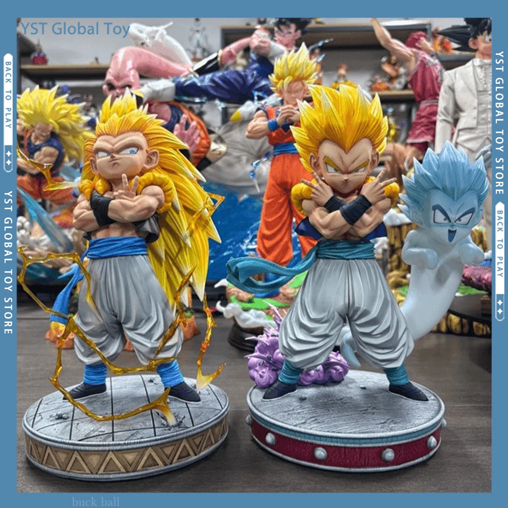 

23cm Dragon Ball Z Anime Figure Gotenks Figures Super Saiyan Gotenks Figurine Ghost Squad Model Statue Doll Decora Kid Toys Gift