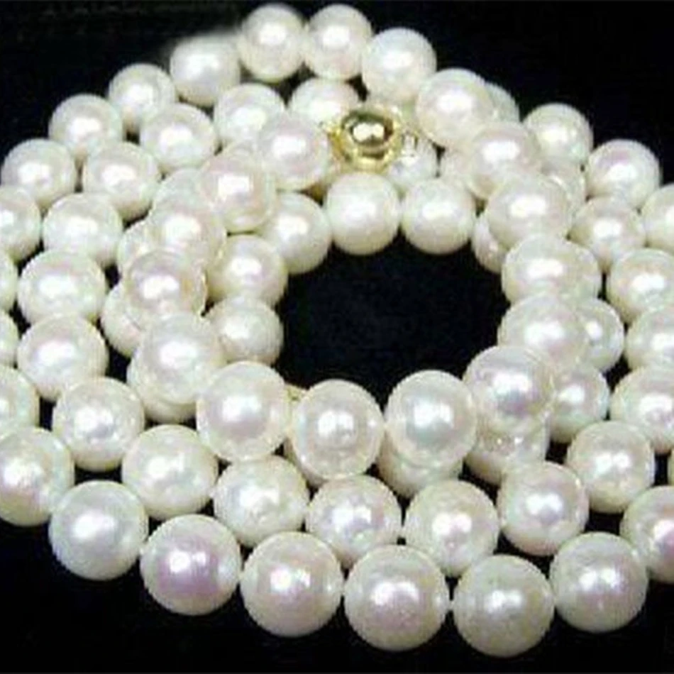 

wholesale new fashion 8-9mm white natrual freshwater cultured pearl round beads necklace hot sale jewelry 32inch