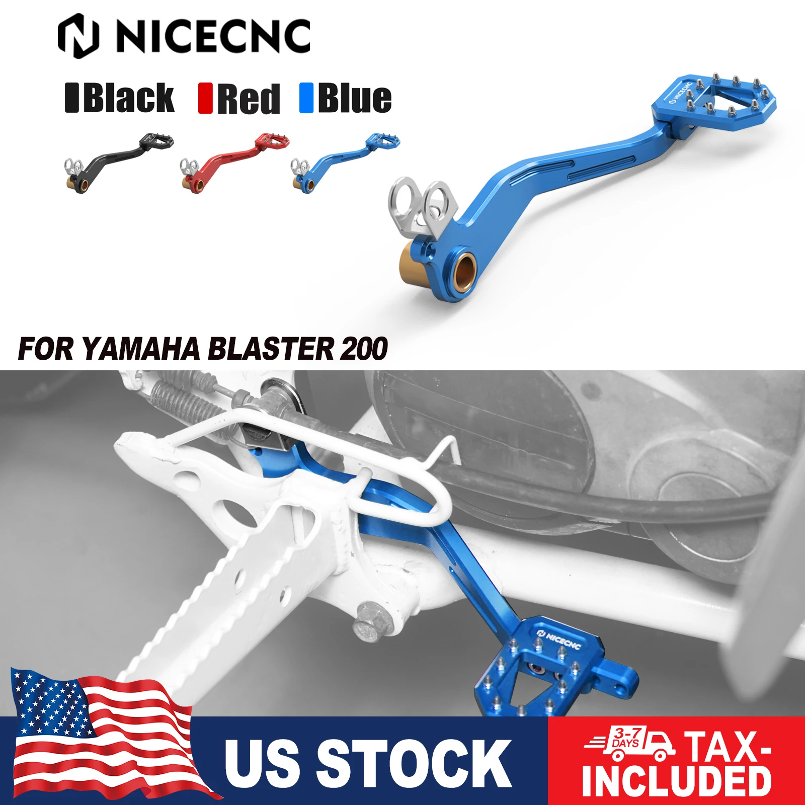 

Задняя педаль тормоза NICECNC Blaster 200 ATV для Yamaha Blaster 200 YFS200 1988-2002 OEM 3JM-27211-10-00, алюминий, нержавеющая сталь