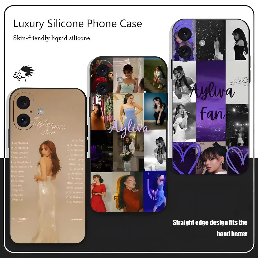 Popular A-Ayliva Star Singer Phone Case For iPhone 17 16 15 14 13 12 X XR XS 8 Plus Mini Pro Max Soft black Shockproof Cover